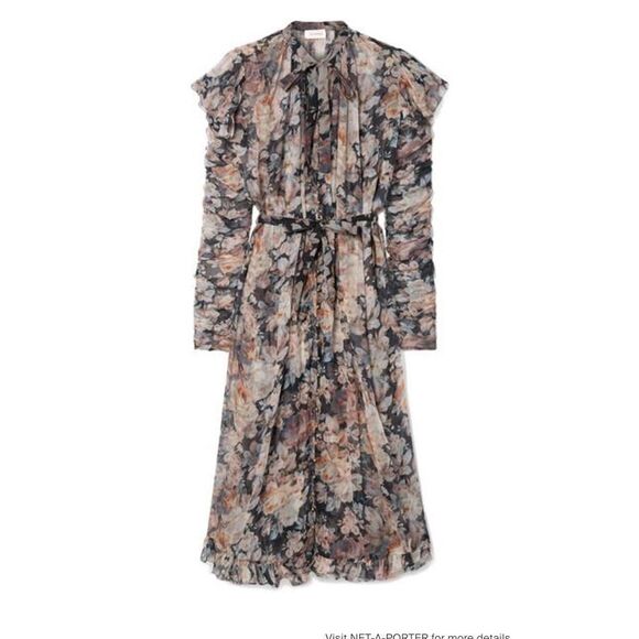 Zimmerman Tempest Frolic High-Neck Floral Silk Maxi Dress - Picture 2 of 10